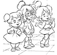 A coloring page of alvin and the chipmunks